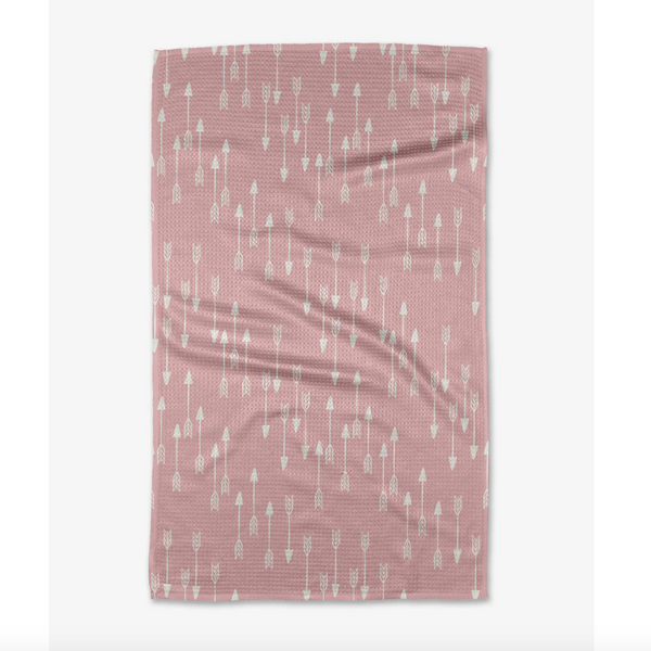 Geometry House® Kitchen Dish Tea Towel - Pink Little Arrows