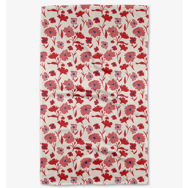 Geometry House® Kitchen Dish Tea Towel -Carmine