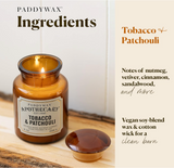 PaddyWax® Apothecary Glass Candle 8oz - Tobacco & Pachouli