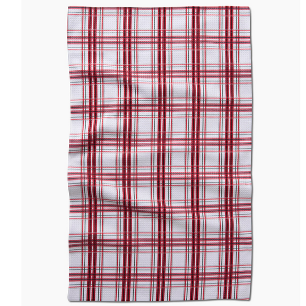 Geometry House® Kitchen Dish Tea Towel - Candy Cane Plaid