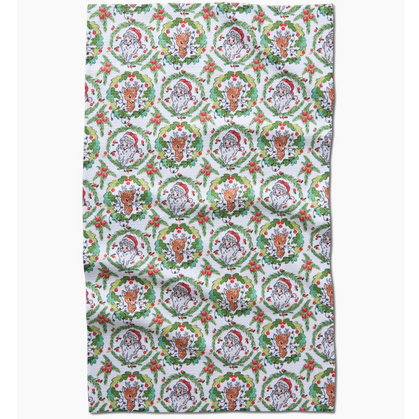 Geometry House® Kitchen Dish Tea Towel - Berry Retro Holiday