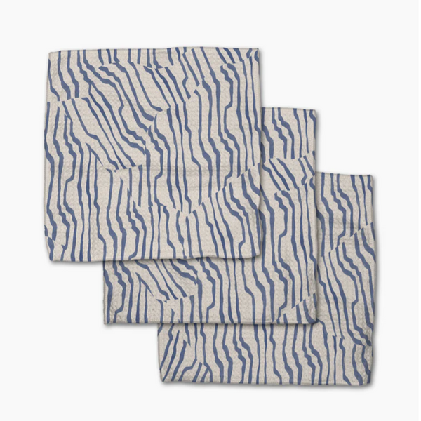Geometry House® Kitchen Dishcloth Set - Stripe Funk Grounds Blue