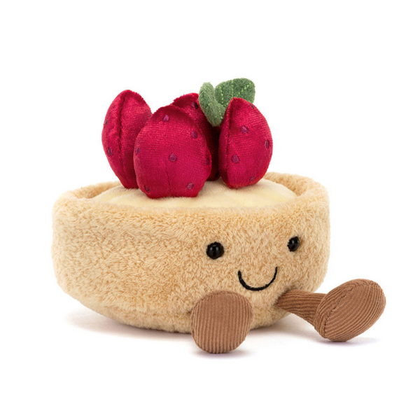 Plush toy resembling a cake with red berries on a white background Jellycat A6TAF