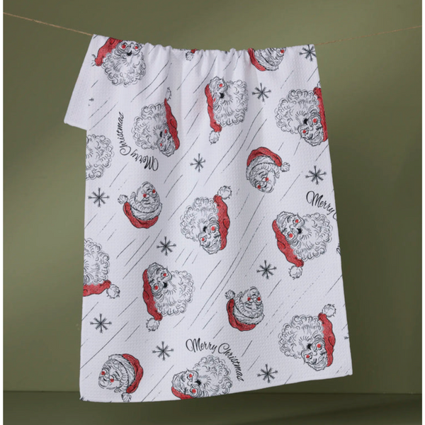 Geometry House® Kitchen Dish Tea Towel - Claus Family Christmas