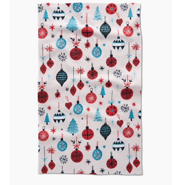 Geometry House® Kitchen Dish Tea Towel - Embroidered Ornaments