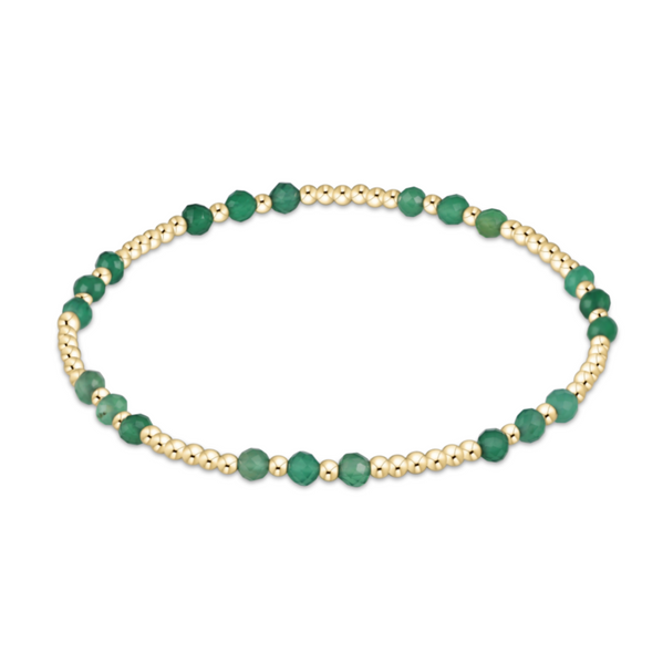 enewton® Gemstone Gold Joy Pattern 3mm Bead Bracelet - Green Onyx
