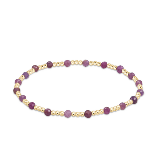enewton® Extends Gemstone Gold Sincerity Pattern 3mm Bead Bracelet - Ruby