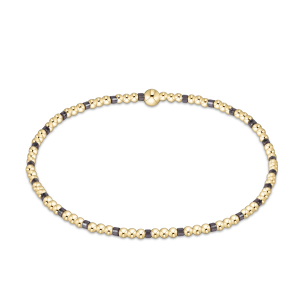 enewton® Sincerity Pattern 2mm- Gold Bead Bracelet - Taupe with a Twist