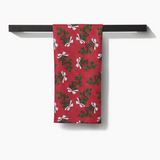 Geometry House® Kitchen Dish Tea Towel - Christmas Berry Bow