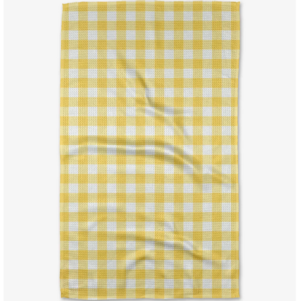 Geometry House® Kitchen Dish Tea Towel - Lemon Gingham