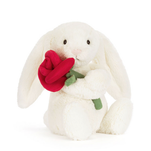 Jellycat® Cream Bunny with Rose