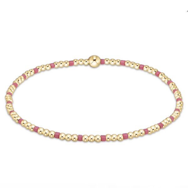 enewton® Hope Sincerity 2mm Gold Bead Bracelet - Bright Pink