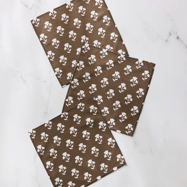 Geometry House® Kitchen Dishcloth Set - Bloom Brown