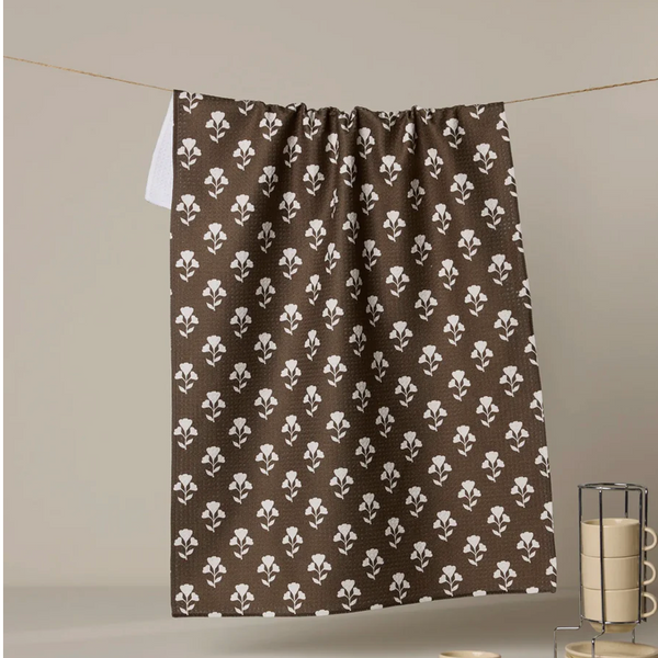 Geometry House® Kitchen Dish Tea Towel - Bloom Brown