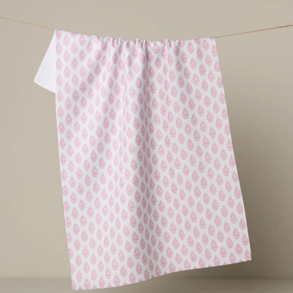 Geometry House® Kitchen Dish Tea Towel - Pink Poppy