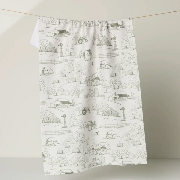 Geometry House® Kitchen Dish Tea Towel - Farmyard