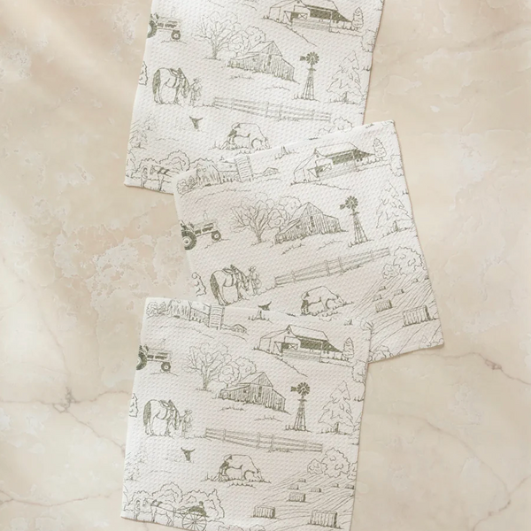 Geometry House® Kitchen Dishcloth Set - Farmyard