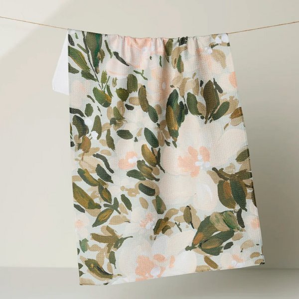 Geometry House® Kitchen Dish Tea Towel - Painted Blossoms