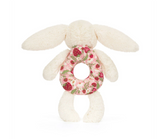 Jellycat® Blossom Cream Bunny 'Berry' Ring Rattle
