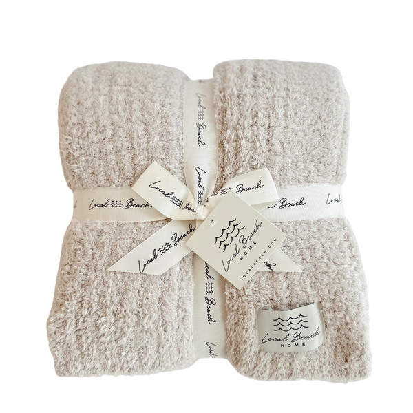 Local Beach® Solid Ribbed Luxe Home Cozy Blanket