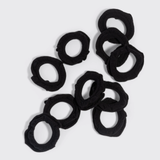 Kitsch® Recycled Fabric Petal Hair Elastics - 10 piece Set - Black