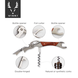 Vicki® Admiral™ Rosewood Double-Hinged Corkscrew & Foil Cutter