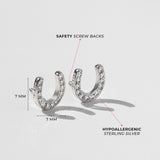 In Season® Sterling Silver Stud Screw Back Earrings - Jewel Horseshoe