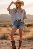 Sewn & Seen® Oversized Short Sleeve Button Down Shirt