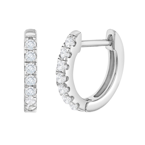 In Season® Sterling Silver Stud Screw Back Earrings - Multi CZ 9mm Huggie Hoop