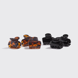 Kitsch® Recycled Plastic Medium Puffy Claw Clips - Black & Tortoise