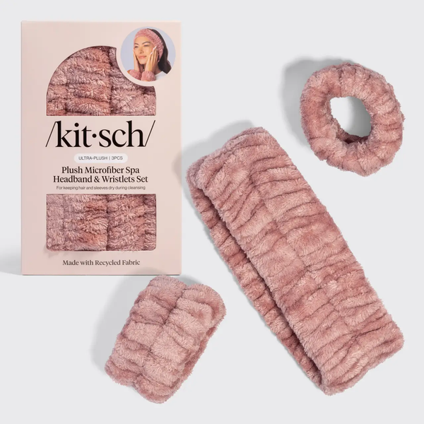 Kitsch® Spa Headband and Wristlets 3pc Set - Terracotta