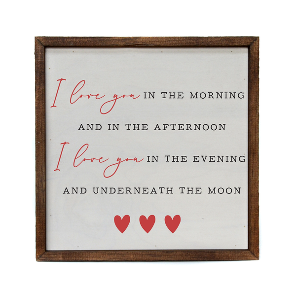 Driftless Studios® Inset Wooden Box Sign - I Love You