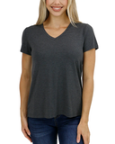 Grace & Lace® Perfect V-Neck Tee in Charcoal
