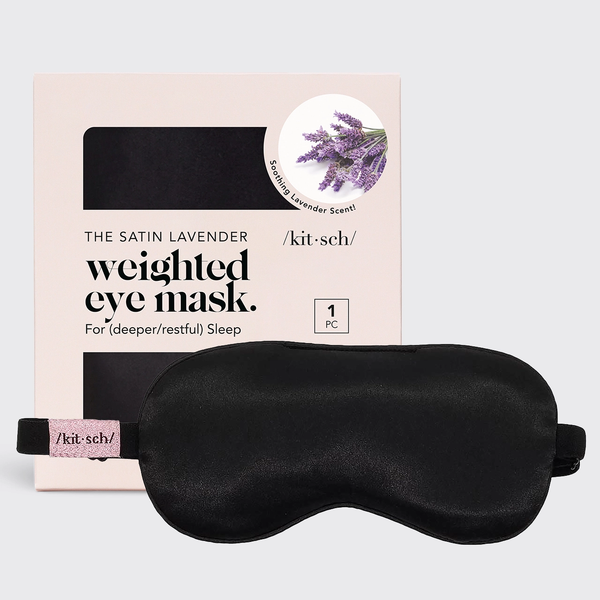 Kitsch® Satin Lavender Weighted Eye Mask in Black