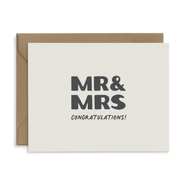 Ruff House Print Shop® Greeting Card - Mr & Mrs Wedding Card