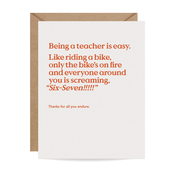 Inklings Paperie® Funny Teacher Card