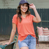 Grace & Lace® True Fit Perfect Pocket Tee - Apricot