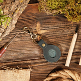 American Leather Goods® Leather AirTag Keychain