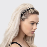 Kitsch® Zig Zag Headband - 2 Piece Set - Black & Tortoise