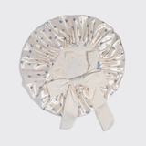 Kitsch® Oversized Satin Bonnet - Pearlized Cream & Coastal Blue Print