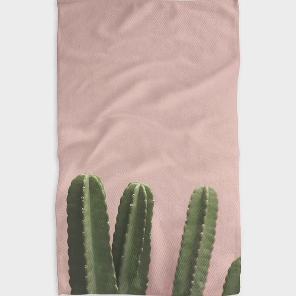 Geometry House® Kitchen Dish Tea Towel - Pink Cactus