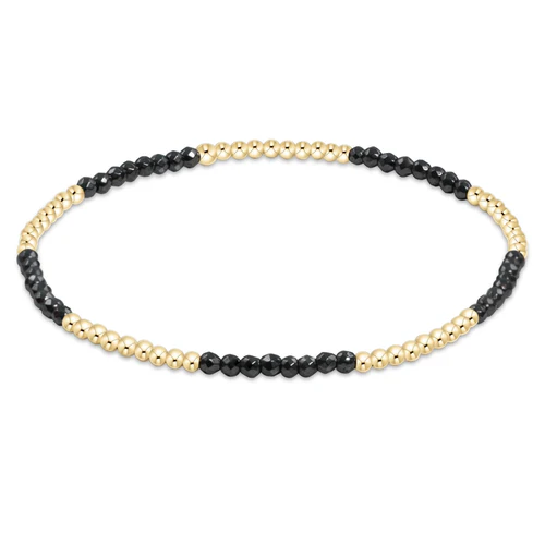 enewton® Blissful 2mm Gold and Faceted Hematite Bead Bracelet