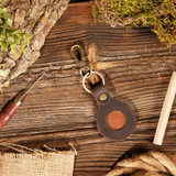 American Leather Goods® Leather AirTag Keychain