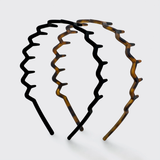 Kitsch® Zig Zag Headband - 2 Piece Set - Black & Tortoise