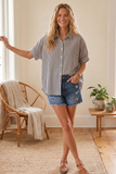Sewn & Seen® Oversized Short Sleeve Button Down Shirt