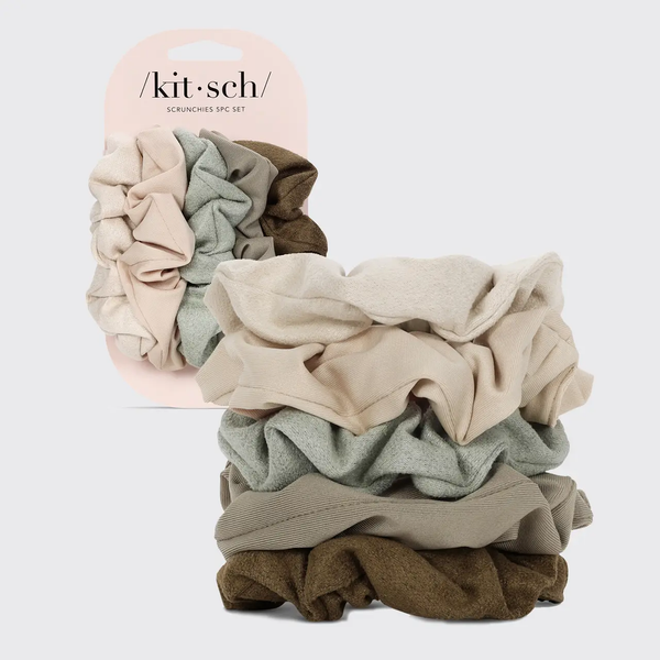 Kitsch® Assorted Textured Scrunchies - Pack of 5
