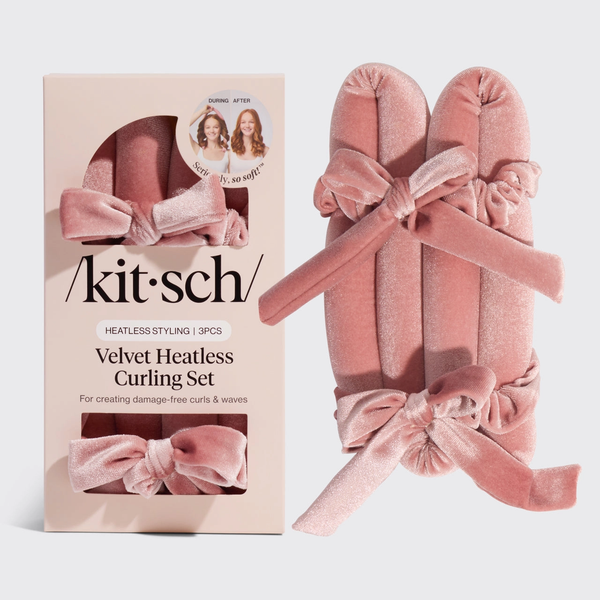 Kitsch® Terracotta Velvet Heatless Curling Set