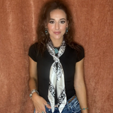 Buckle Boss® Wild Rag - White & Black Paisley