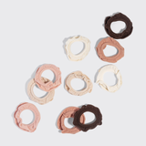 Kitsch® Recycled Fabric Petal Hair Elastics - 10 piece Set - Blush Mix