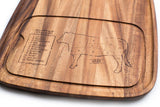 Ironwood Designs™ Steak BBQ Plate, Acacia Wood with Cow Design